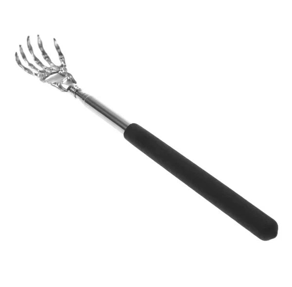 Stainless Steel Back Scratcher Telescopic Scratching Massager - black