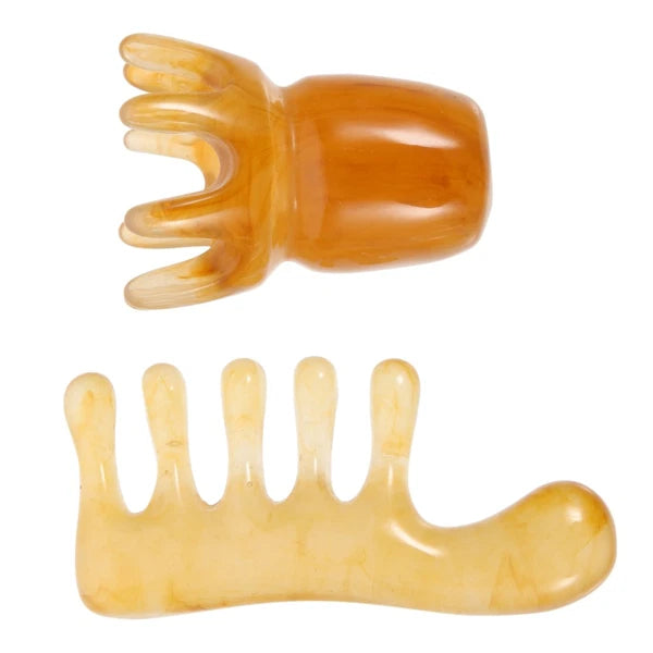 2 Pcs Comb Man Father Resin Scalp Massager Head Scratcher