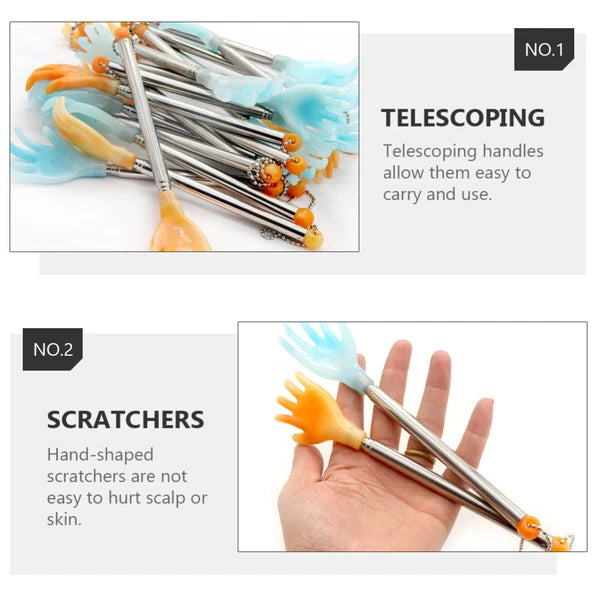 3 Pcs Back Grabber Elderly Scratcher Tool Extendable Massaging Tools