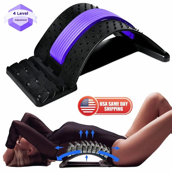 Spine Deck Back Stretcher Lumbar Sciatica Nerve Pain Relief Massager Gym Device