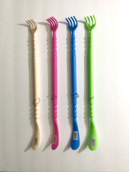 2 PCS 18.5” COLORFUL PLASTIC BACK SCTRACHER WITH SHOE HORN 4 COLORS